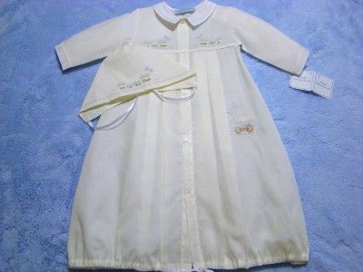 HAND~EMBROIDRERED BOYS COMING HOME YELLOW LAYETTE SET  