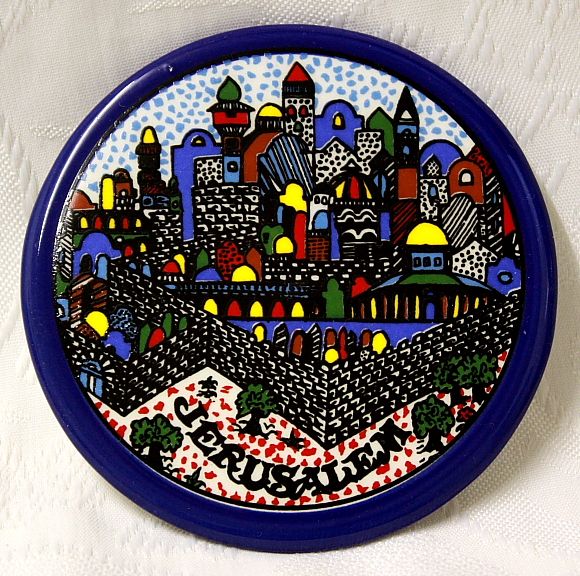 Jerusalem Artistic Small Ceramic Plate with Armenian Design