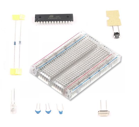   BreadBoard Arduino Kit w/ Arduino Uno Bootloader + Clear Breadboard