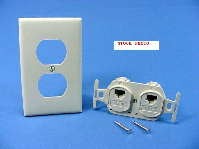 Duplex Phone Jack VOICE DATA & Wallplate Combo (25)  