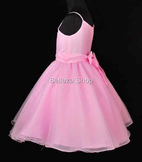 pink flower girls party pageant dress size 5 6 years fg20 pn
