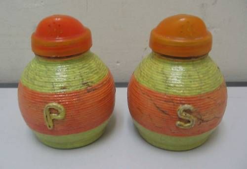 Vintage Federal Tool Fiesta Time Salt & Pepper Shakers  