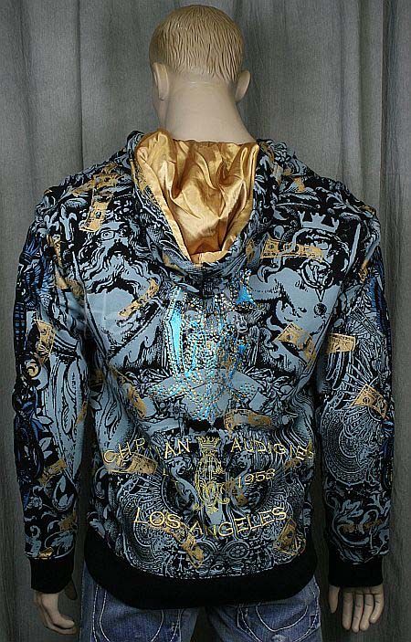 Christian Audigier Hoodie Skull Roses Jacket Stones  