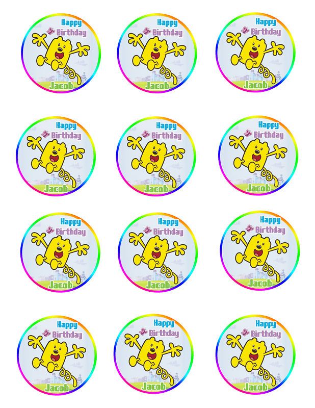 WOW WOW WUBBZY Edible Party Cupcake Image Favor Supply on PopScreen