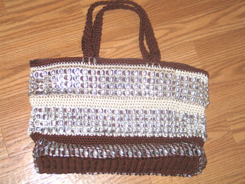 Crochet Handbag Pull Pop Tabs Rare EcoFriendly Handmade  