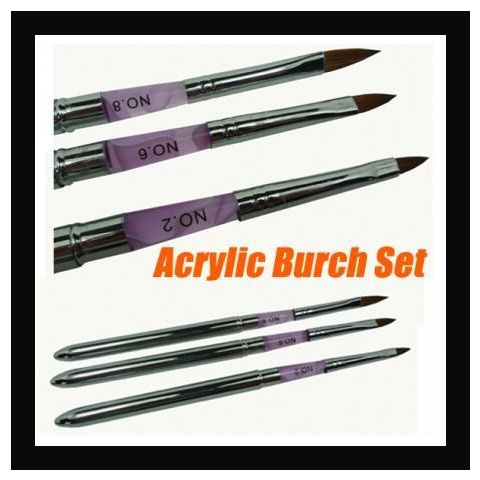 SABLE ACRYLIC PEN NO. #2/6/8 NAIL ART BRUSH  