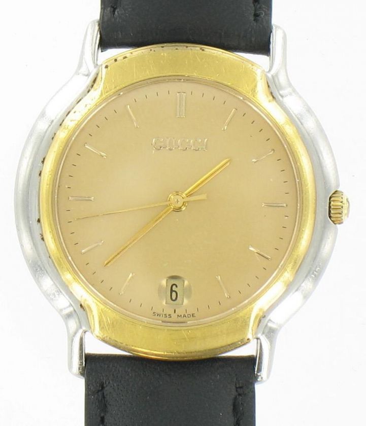 Rare Vintage gucci watch Gold tone Dial background Swiss made  