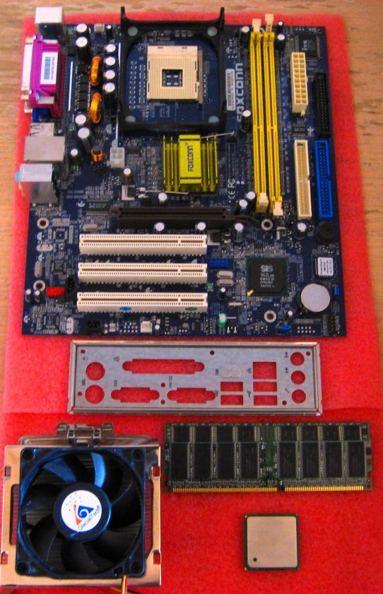 Foxconn 651M03 Intel Socket 478 Motherboard Combo Pentium 4 2.4GHz CPU 