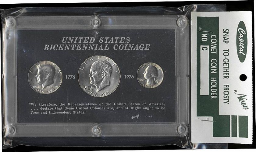 1976 1776 Bicentennial coin 3 pc set Ike dollar  