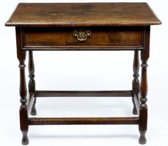 18TH CENTURY ANTIQUE SIDE TABLE WALNUT AND OAK  