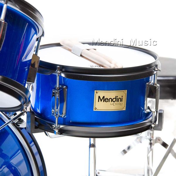 NEW BLUE 5 PC CHILD JUNIOR DRUM SET+STICK+THRONE+CYMBAL  