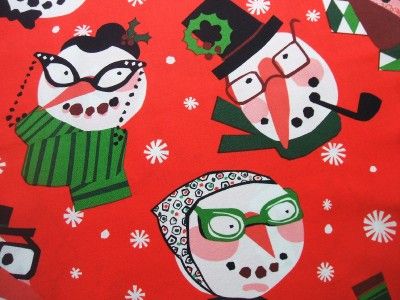 Alexander Henry Snow Fogies Snowman Christmas Fabric Yd  