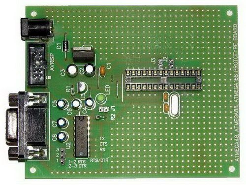 Assembled ATMEL AVR P28 prototype board ATMega8 (88)  