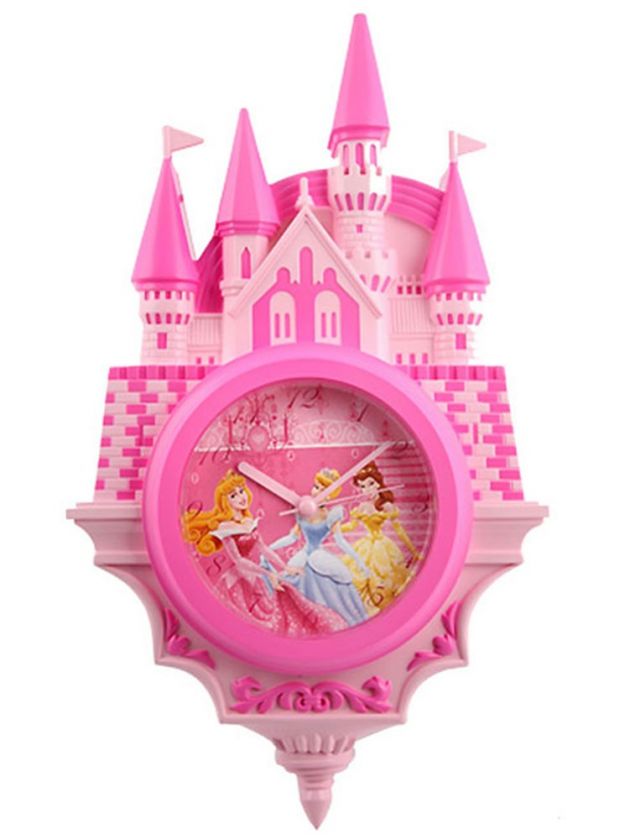 DISNEY PRINCESS FAIRYTALE CASTLE WALL CLOCK NEW BOXED  