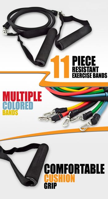  Resistance Bands Perfect for Abs Yoga Fitness P90x Gym Bicep Workout 