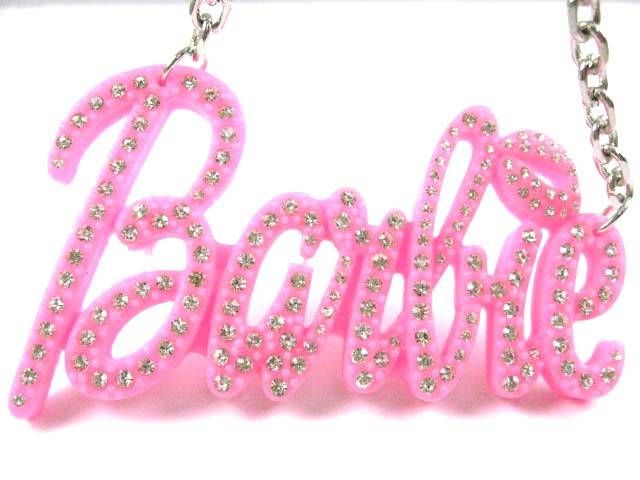 NEW NICKI MINAJ BARBIE Pink Stone Pendant w/18 Chain  