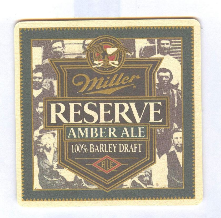 INCH MILLER RESERVE AMBER ALE COASTER * 100 % Barley Draft  