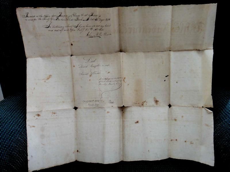   antique DEED FISHER~DAVID RAUENZAHN~STERNER longswamp pa BERKS COUNTY