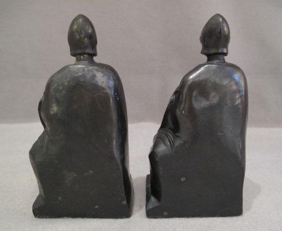 Antique Metal Medieval Knight Bookends  