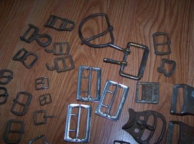 Lot of antique and vintage buckles for saddles, bridles, halters 