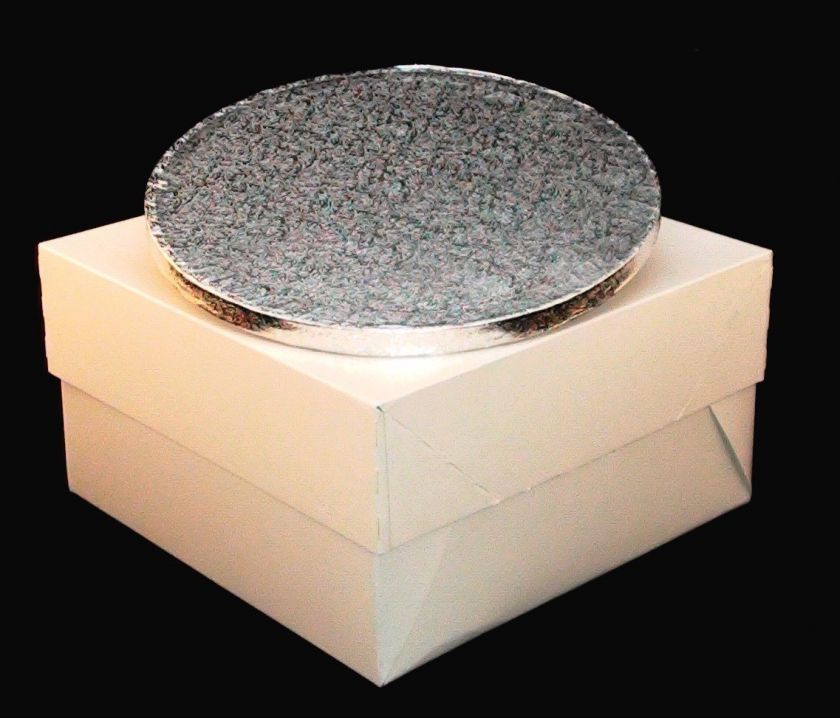 10 INCH CAKE BOX & ROUND CAKE DRUM BOARD QUALITY SET  