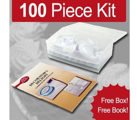 100 Piece Cake Decoration Decorating Kit & Booklet  New  