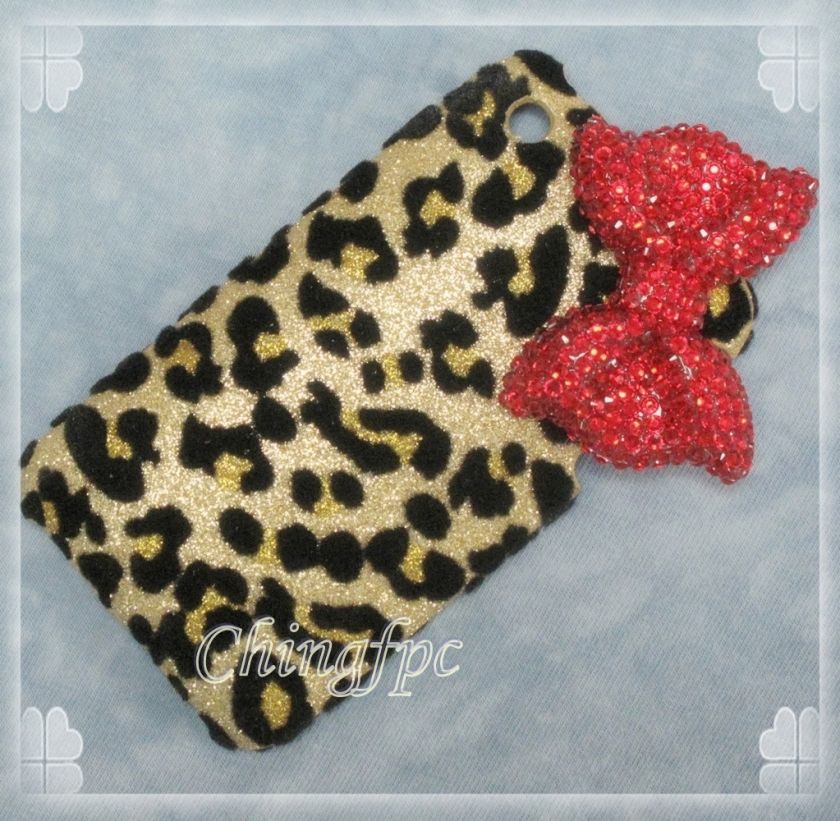 Sweet Bling Rhinestone Leopard Case Cover iPhone 3G 3Gs _N4&Br1  