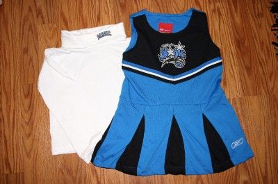 CHEERLEADER COSTUME ORLANDO MAGIC 6 PCS POM POMS 5/6  