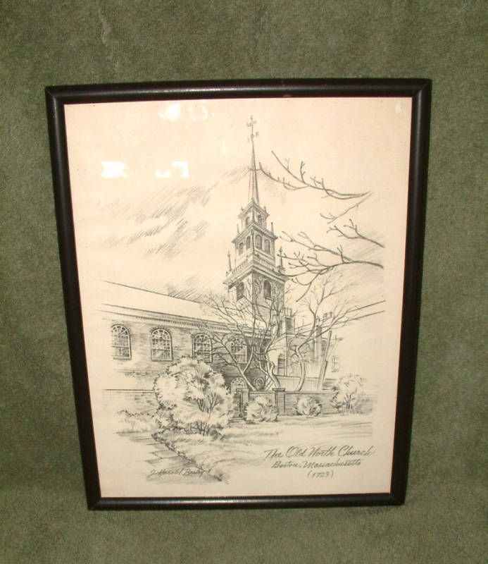 Harold Bailey Drawing Print The Old North Church  