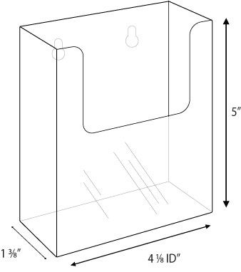 LHW M45  Clear Acrylic Wall Mount Brochure Holder, hold 4w Literature