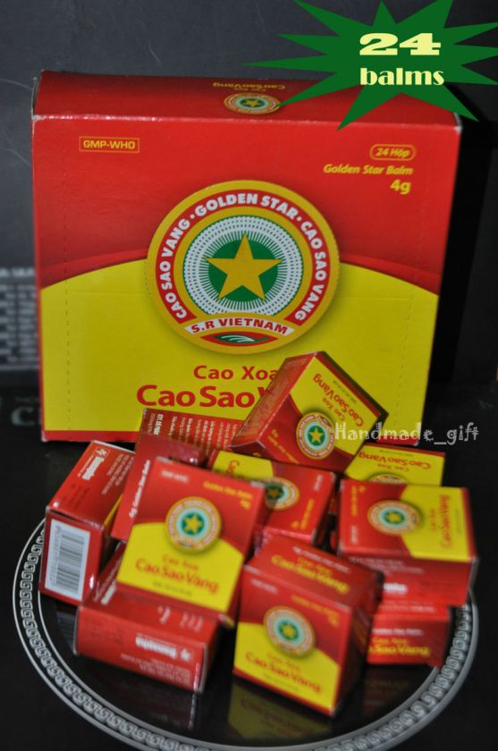 24 VIETNAM Golden Star Aromatic Balms natural remedy 4gr/balm FREE 