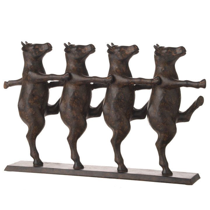 DANCING COWS Home Decor Accent Antique Bronze NEW  