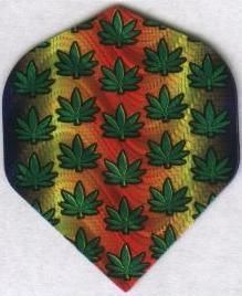 Jamaican Themed Pot Leaf Dart Flights 3 per set  