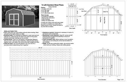 12x20 Barn Storage Shed Plans,  Get It Fast  