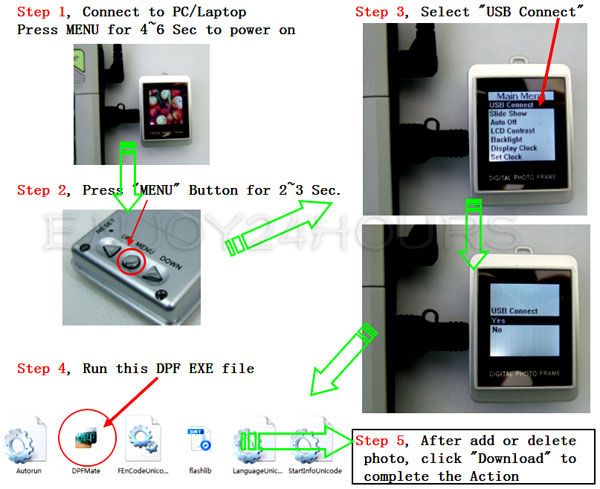 New 1.5 inch Digital LCD Photo Frame Picture Keychain  