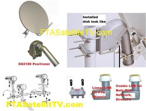 SG2100 Motor 33 Satellite Dish W Linear & DDS LNB Kit  