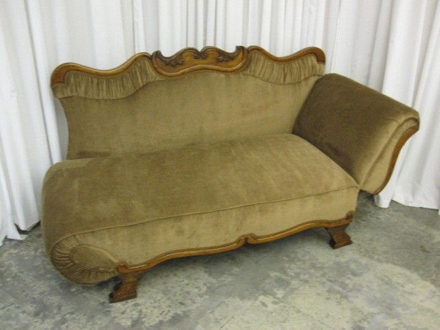 Antique Roman Sofa Couch Adjustable Arm Removable Back  