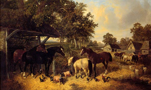 HORSE DOG PIG CHICKEN FARM HERRING CANVAS REPRO HUGE  