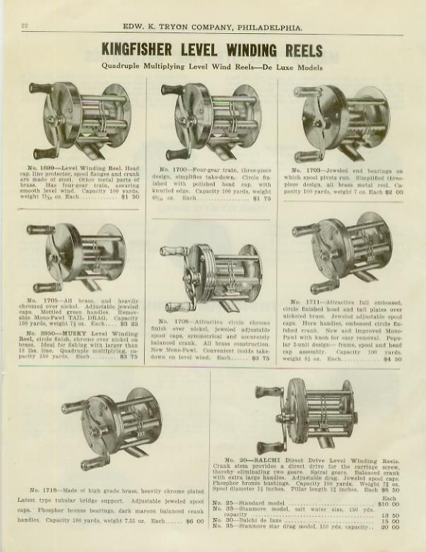 Catalog Page Ad Fishing Fly Rod Reels Martin Pole 1939  