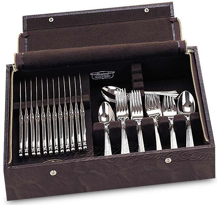   Barton Marlborough Brown Leather Flatware Chest 730295511652  