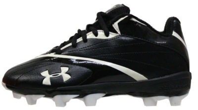 NIB Under Armour Football Cleats Flash Youth Blk/White 1.5Y  