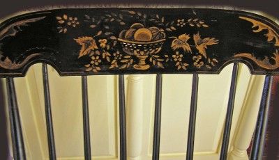 boston rocker with black paint gold fruit flora stenciling c 1840 s 