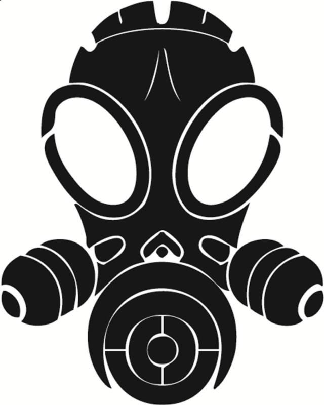 gas mask decal military helmet army police rifle A060  