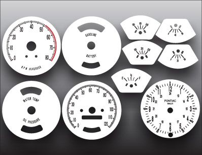 1965 1967 Pontiac GTO Lemans Rally White Face Gauges  