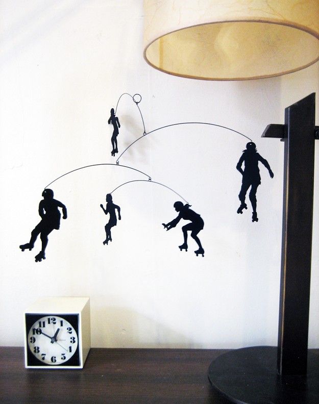 Salty and Sweet Roller Derby Grrrls Girls Hanging Modern Mobile Decor 