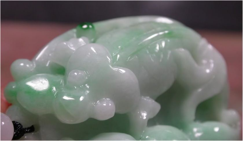   100% Natural A Jade jadeite pendant Gold Fish Lotus Coin 342438  