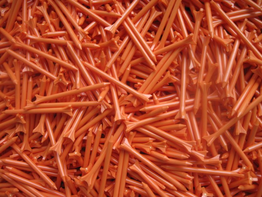 100 New Zero Friction Golf Tees 3 1/4 No Logos Orange  