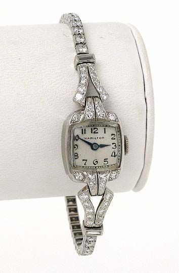 OPULENT PLATINUM & 2.40 CARATS DIAMONDS HAMILTON WATCH  