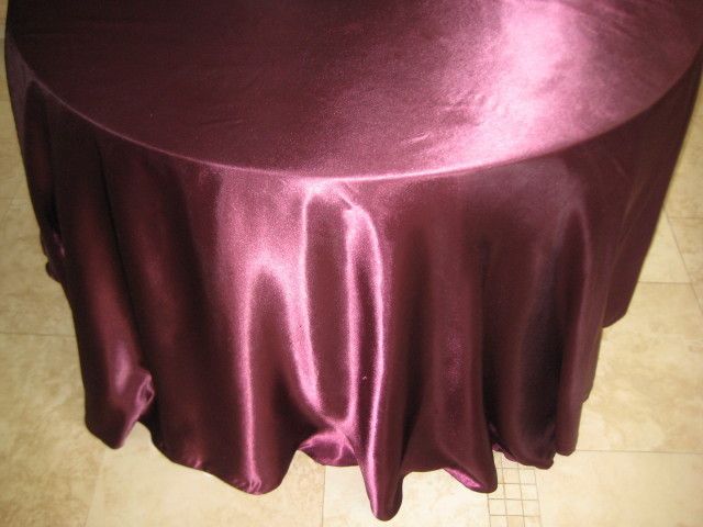 SANGRIA SATIN 120 IN ROUND TABLECLOTHS WEDDING  