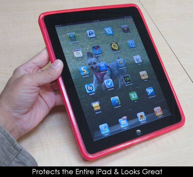   TPU Silicone Rubber Skin Case & Screen Protector for Apple iPad  